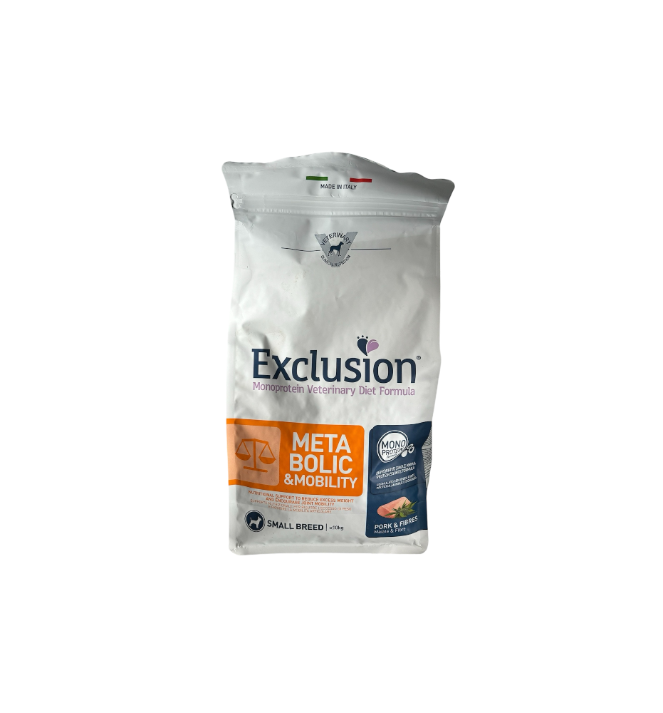 Exclusion Metabolic & Mobility Small Breed Pork & Fibres